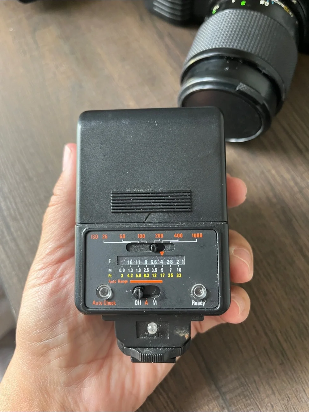 Canon T50 35 mm film camera Focal DA-2000 Flash Gemini 3000 flash vintage